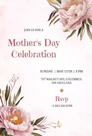 mother’s day invitation template with elegant floral celebration design
