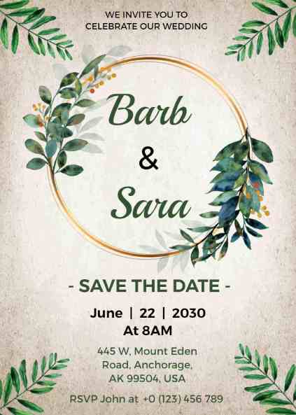 Soft floral vintage wedding invitation with pastel flowers and elegant layout