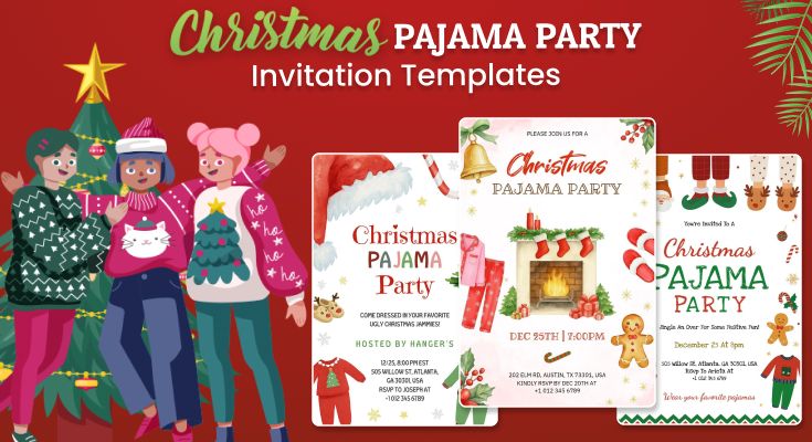 Top Christmas Pajama Party Invitation Templates - Design Ideas & Trends