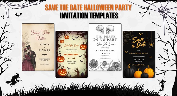 Save The Date Halloween Party Invitation Templates - Design Ideas & Trends