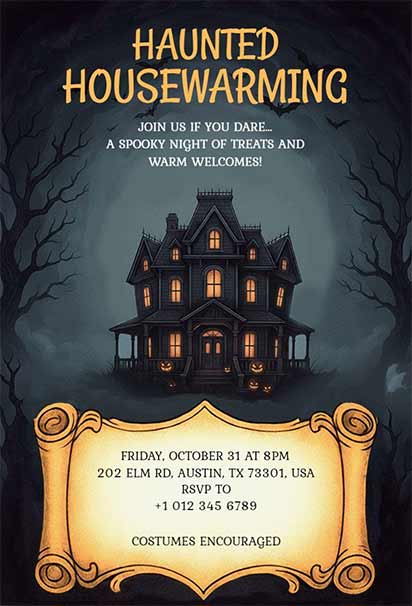 Halloween Housewarming Invitation Templates [2026]