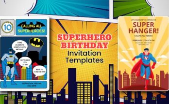 Superhero Birthday Invitation Templates