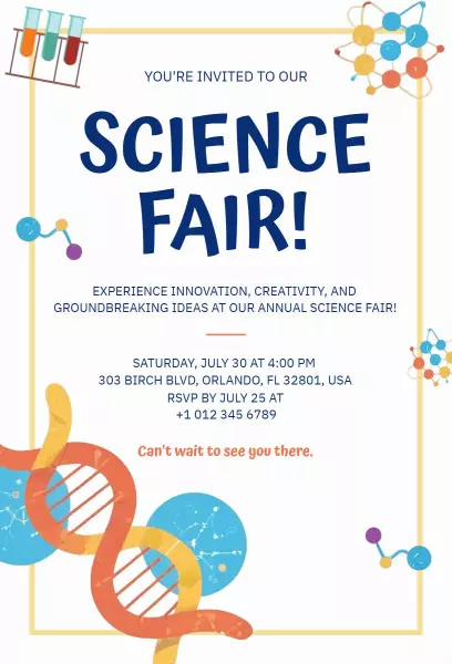 Annual Science Fair Event Invitation