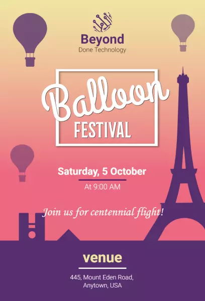Apricot Balloon Festivals Event Invitation