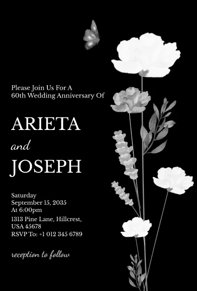 Black And White Wedding Invitation