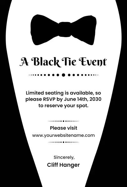 Black Tie Event Invitation