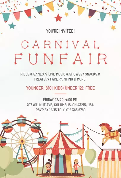 Carnival Funfair Event Invitation