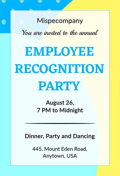 Cheerful Employee Appreciation Event Invitation With Bright Colors And Friendly Celebration Vibes