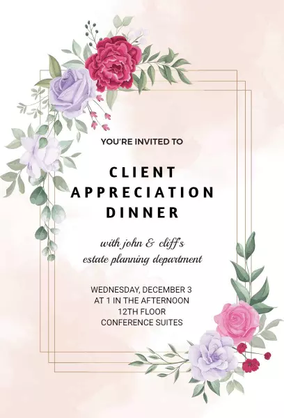 Client Appreciation Dinner Event Invitation