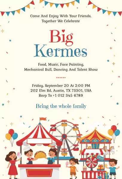 Community Kermes Event Invitation