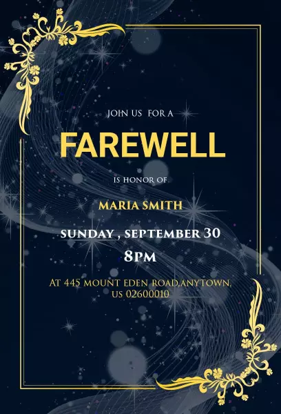 Deep Fir Farewell Event Invitation
