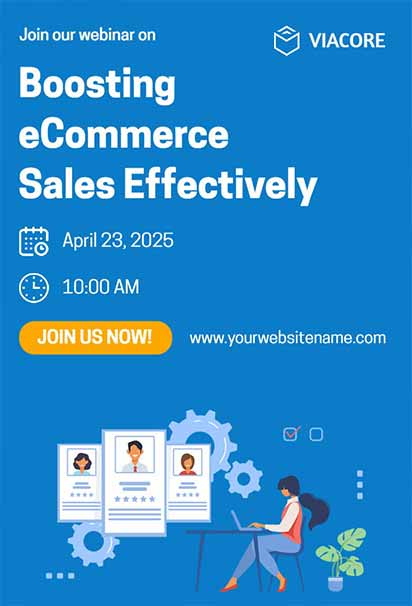 Ecommerce Sales Growth Webinar Invitation With Modern Digital Design