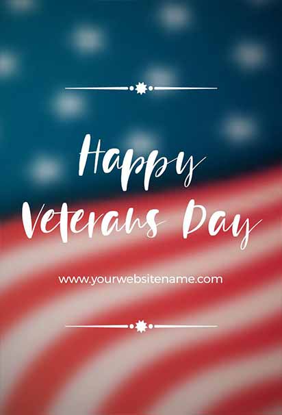 Elegant American Flag Veterans Day Invitation With Subtle Stars And Patriotic Design