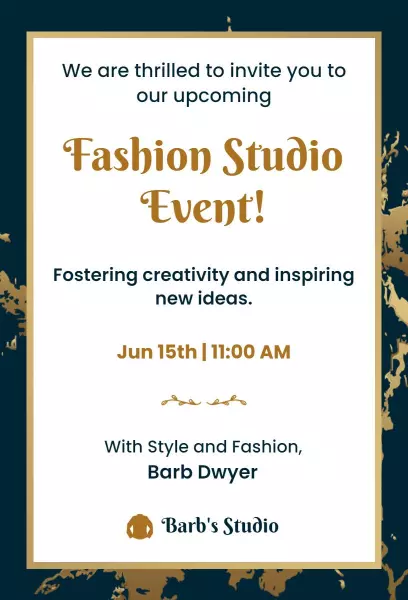 Fashion Studio Event Invitation