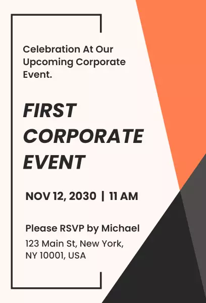 First Corporate Event Invitation