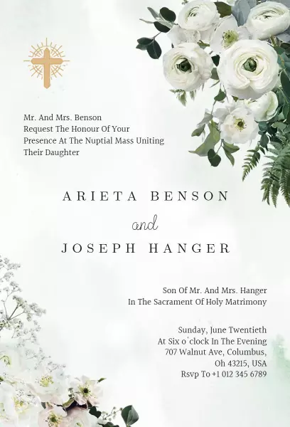 Church Wedding Ceremony Invitation