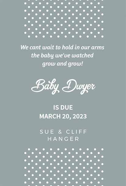 Gentle Polka Dot Baby Announcement Template With Soft Colors And Playful Design