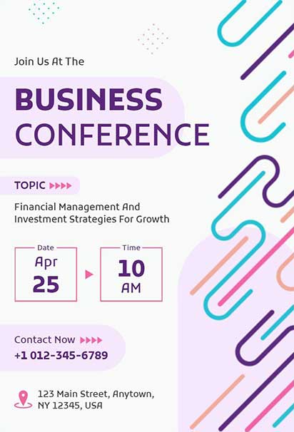 Business conference web banner or social media simple template invitation  design. webinar invitation or live conference banner design template..eps  10252200 Vector Art at Vecteezy, image size:412x606