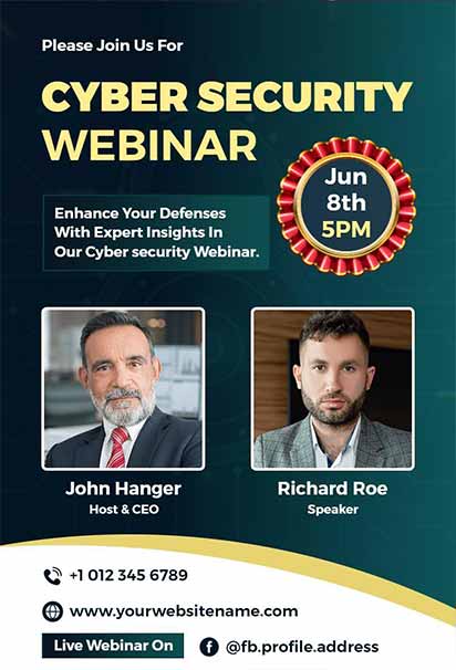 Gradient Cyber Security Webinar Invitation With Futuristic Blue and Purple Theme