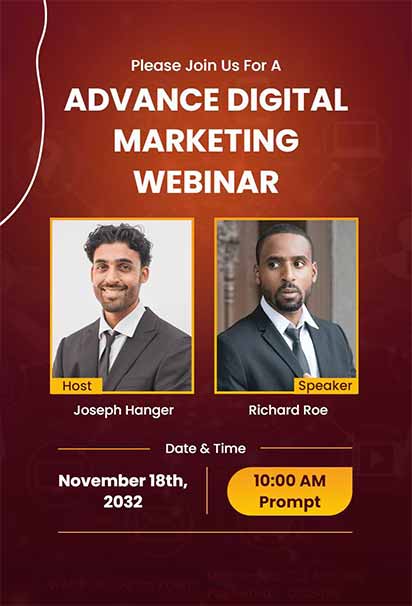 Gradient Digital Marketing Webinar Invitation With Vibrant Purple and Blue Tones