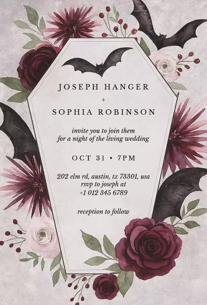 Halloween Gothic Wedding Invitation