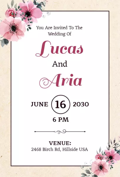 Light Beige Texture Wedding Invitation