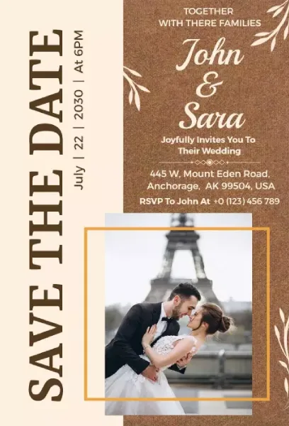 Lite Browne Wedding Invitation