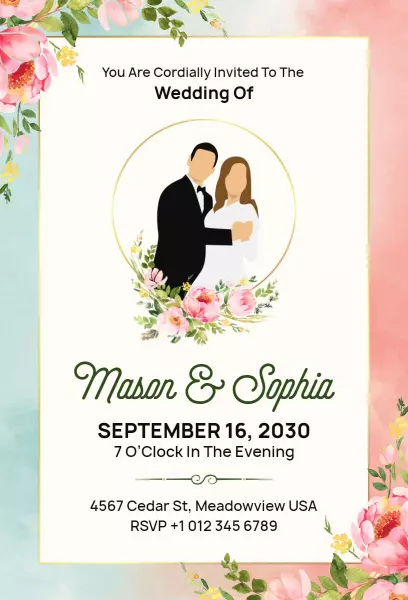 Mabel Pink Wedding Invitation