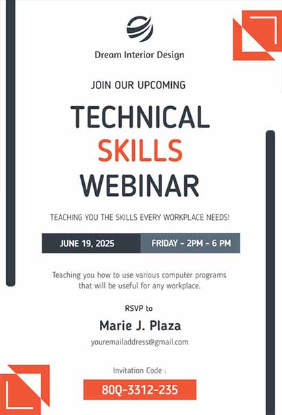 Minimalist Technical Webinar Invitation With Clean Lines and Subtle Gray-Blue Tones