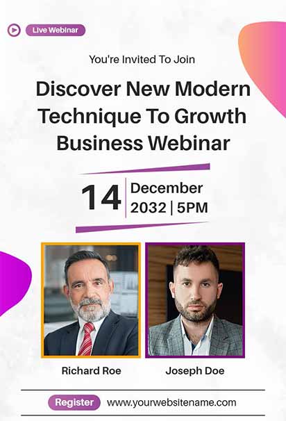 Modern Business Webinar Invitation With Professional Blue and White Theme