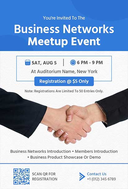 Professional Blue Networking Business Event Invitation With Sleek Design And Corporate Style