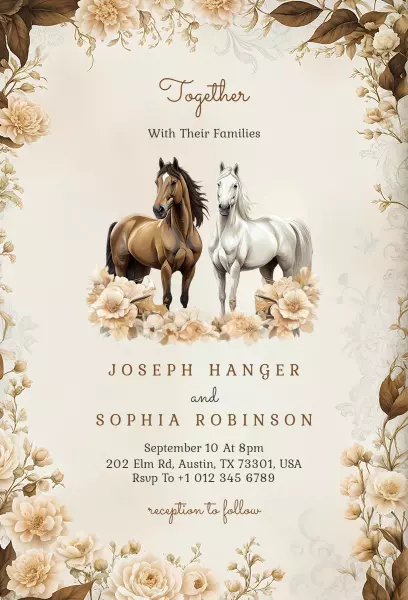 Horse Themed Wedding Invitation