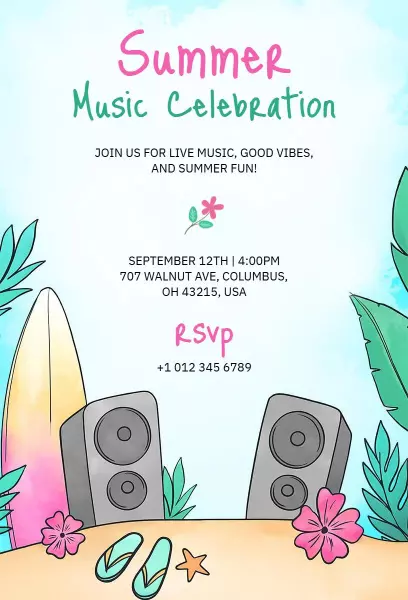 Summer Music Celebration Event Invitation