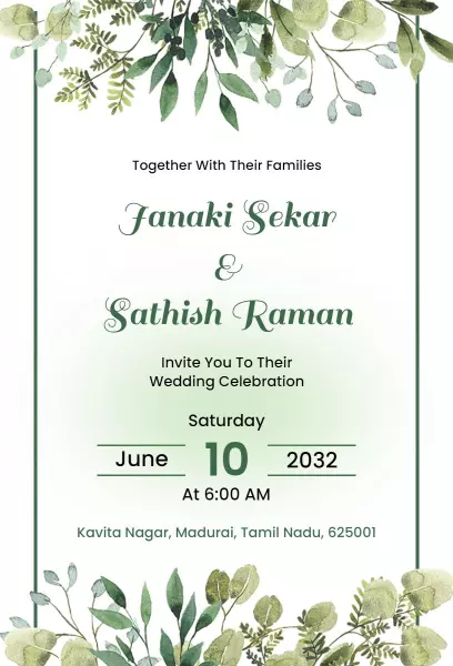Tamil Wedding Invitation 