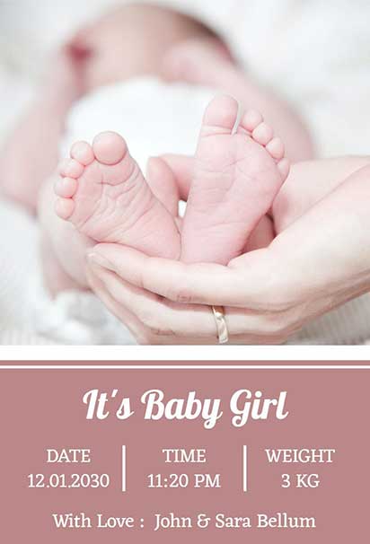 Tender Moment Birth Announcement With Soft Warm Tones And A Gentle, Heartfelt Photo-Centered Design