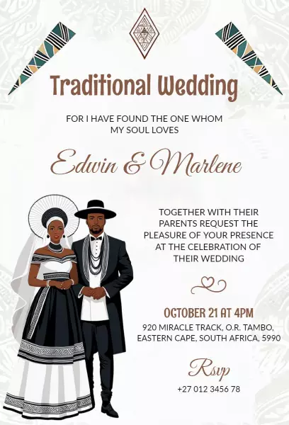 Traditional Wedding Celebration Invitation