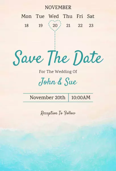 Beach Trip Save The Date Wedding Invitation