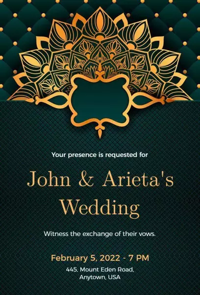 Deep Fir Royal Wedding Invitation 