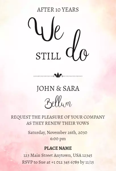 10th Anniversary Celebration Invitation