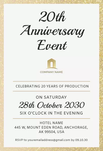 20th Anniversary Event Invitation