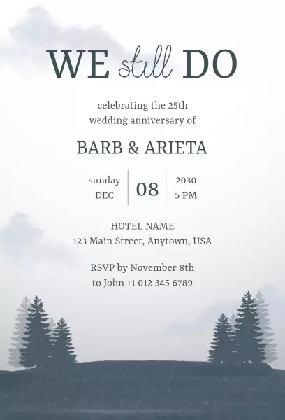 25th anniversary Invitation