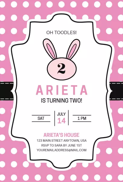 Elegant 2nd Birthday Party Invitation
