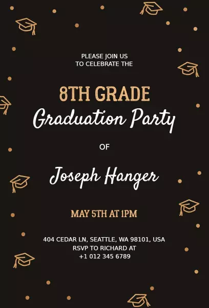 8th Grade Graduation Party Invitation