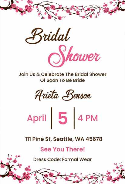 Blossom Bridal Shower Invitation