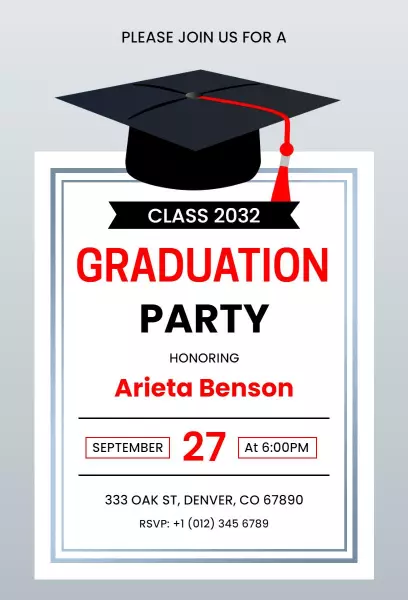 Class Graduation Party Invitation