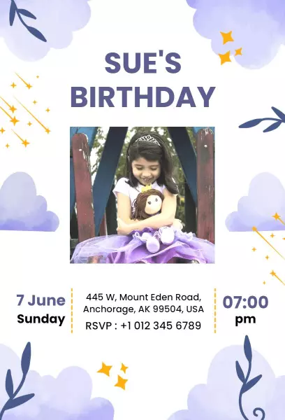 Cloudy Birthday Invitation