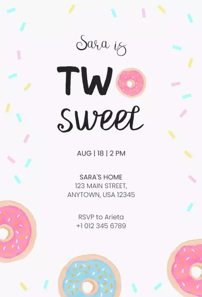 Donuts Birthday Party Invitation