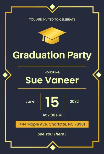 Elegant Graduation Party Invitation