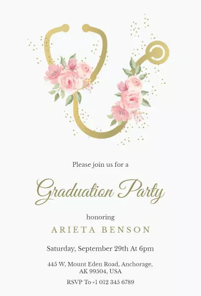 Medical Graduation Party Invitation