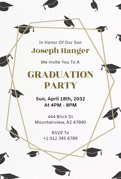 Geometric Frame Graduation Invitation